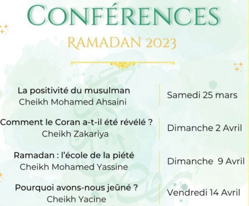 Conférences Ramadan 2023