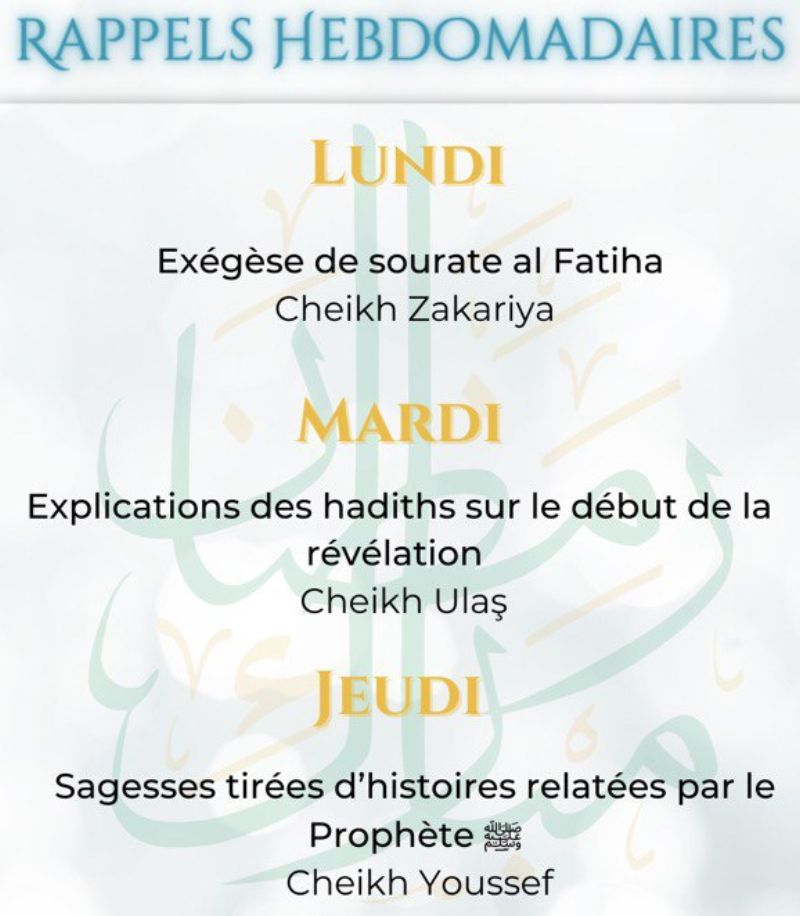 Rappels hebdomadaires Ramadan